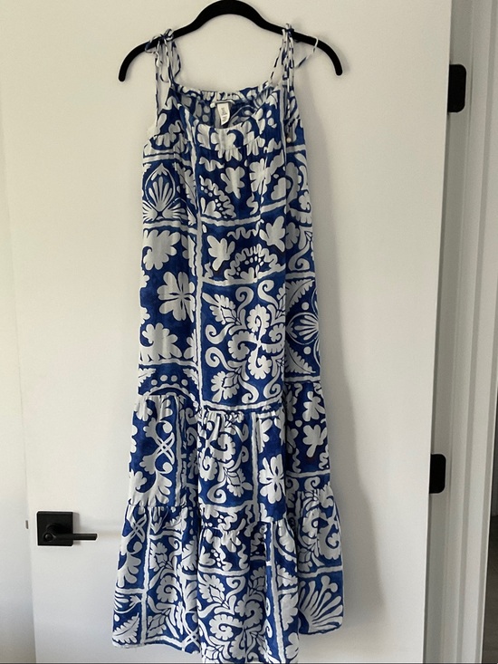 H&M Dresses & Skirts - H&M Blue and White Printed Tiered Maxi Dress